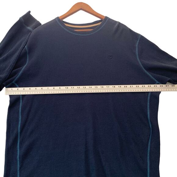 TIMBERLAND Mens Navy Blue Waffle Knit Thermal Shirt Gorpcore Work Shirt Size XXL - Picture 6 of 11